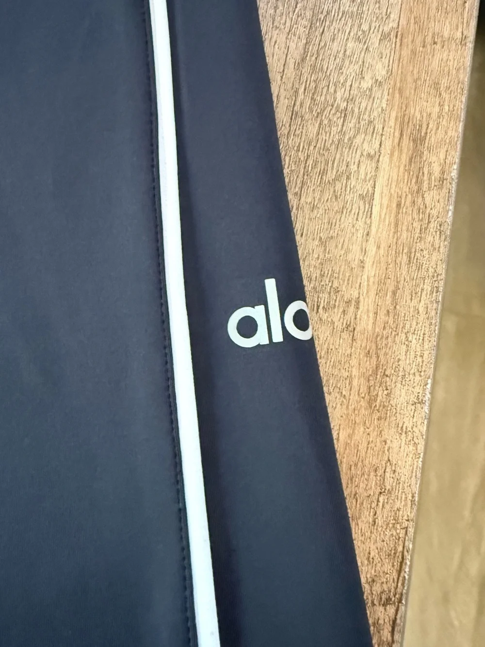 ALO Yoga Black Activewear Set with White Logo Trim